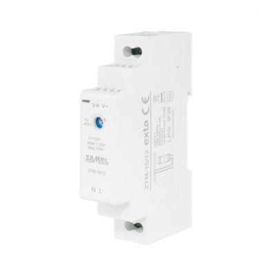 Zasilacz impulsowy montowany na szynie TH-35 (DIN) 15W 12V DC TYP: ZTM-15/12 ZAMEL (EXT10000279-WUN)